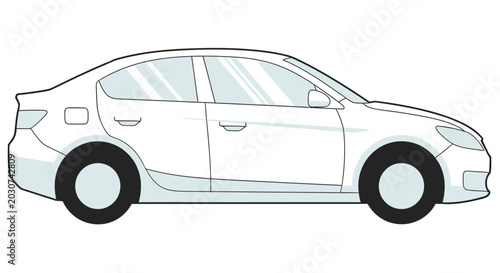 car side view silhouette on white background high quality professional detailed