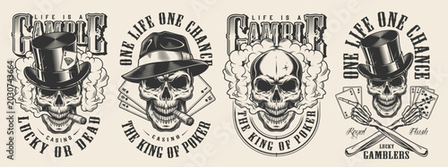 Skulls in poker designs