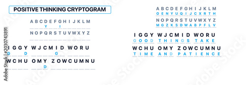 Bild auf Leinwand Positive thinking cryptogram with letters and messages for inspiration
