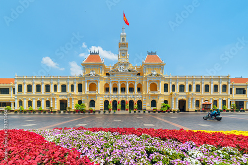 Fotografie Awesome view of Ho Chi Minh City Hall, Saigon, Vietnam