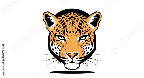 Illustration of a leopard face.
