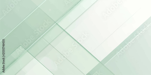 Billede på lærred Abstract geometric green background featuring a modern 3d cube pattern with light reflecting off glass and metal tile structures for an architectural design concept
