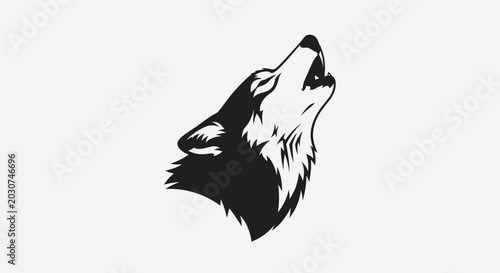 Wolf howling at the moon.