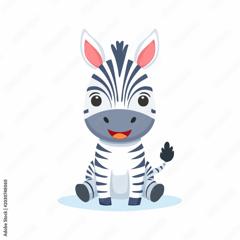 Obraz premium Süßes kleines Zebra als Vektor