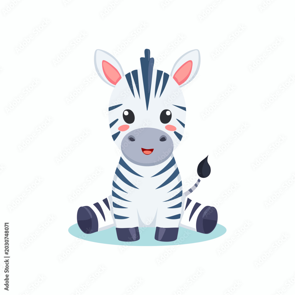 Obraz premium Süßes kleines Zebra als Vektor