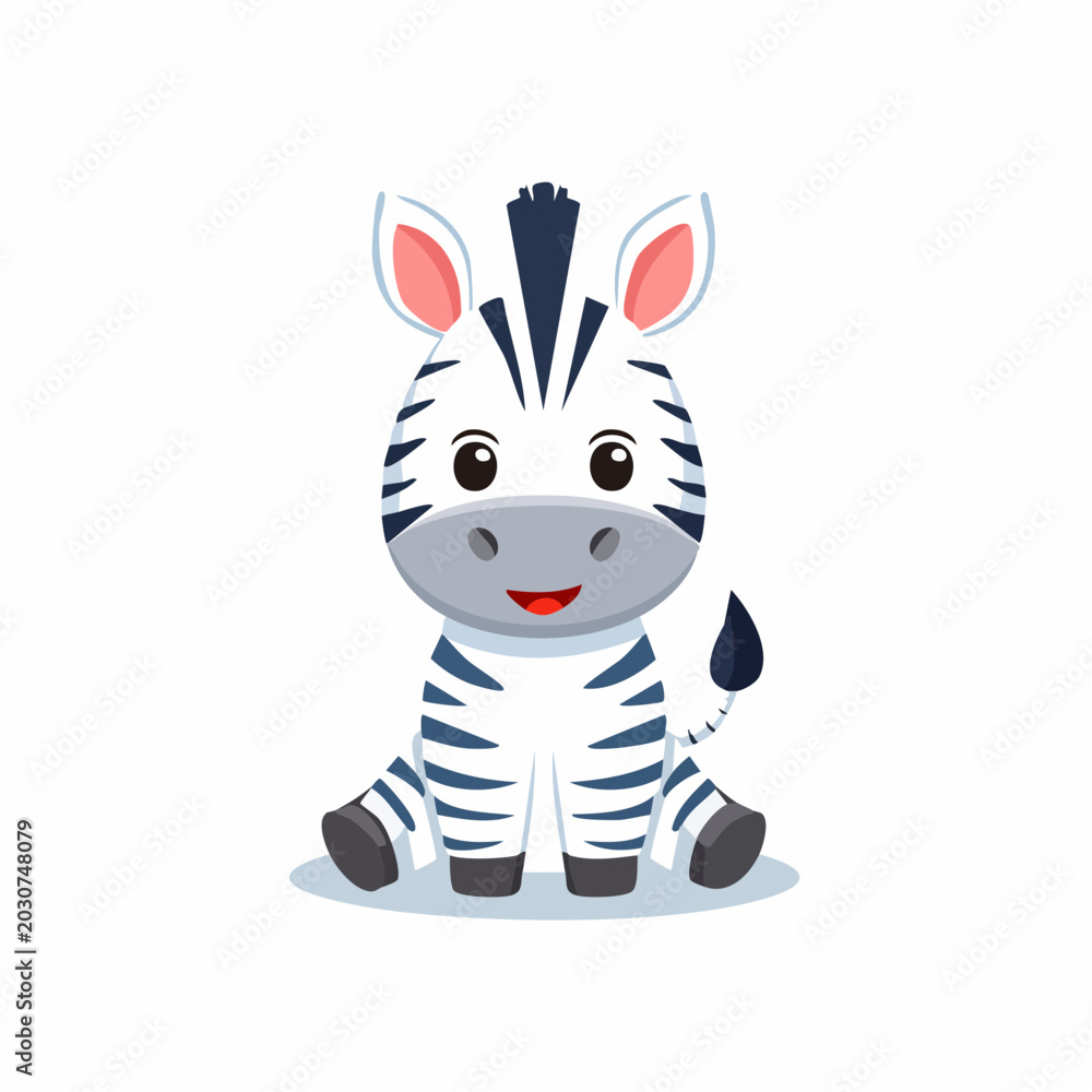 Obraz premium Süßes kleines Zebra als Vektor