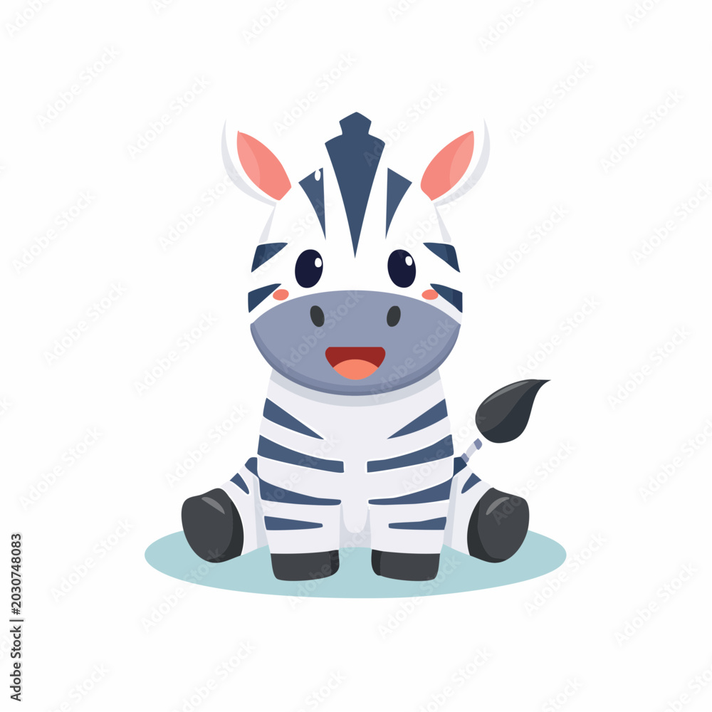Obraz premium Süßes kleines Zebra als Vektor