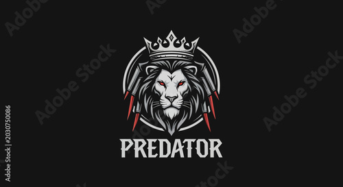 Lion with crown logo symbol.