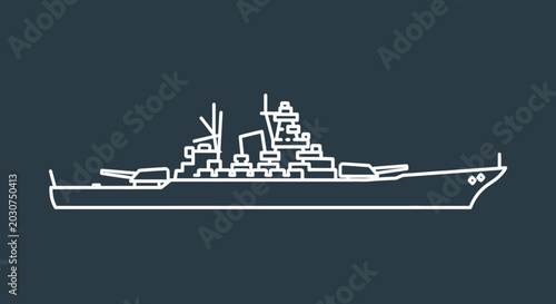 Large Warship Naval Vessel Ocean.