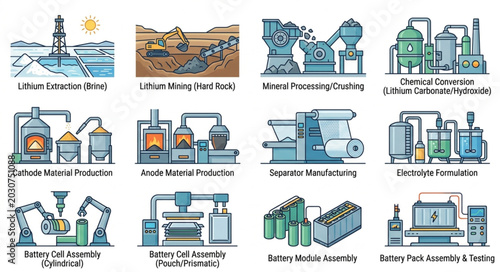 Industrial Process Illustrations Collection.