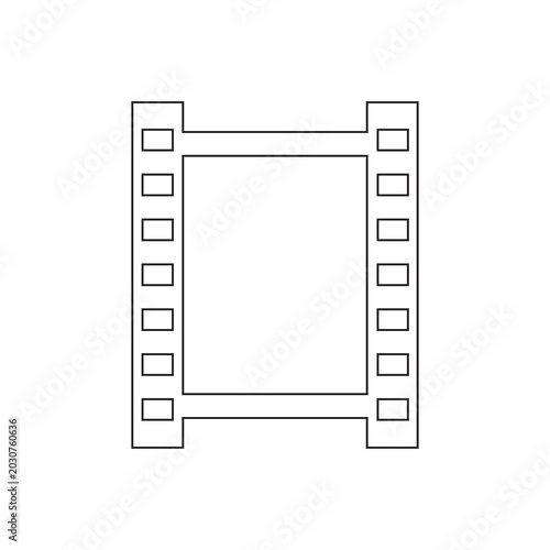 Blank film strip frame vector illustration showing cinema photography border empty movie negative design