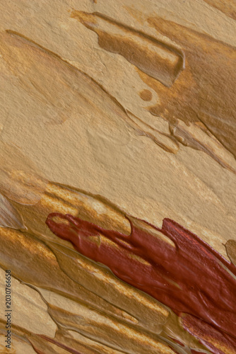 Stylish acrylic abstract background combining warm beige and terracotta tones with expressive brush strokes. Ideal for boho branding, modern interiors, fashion and creative design projects.