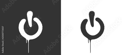 Φωτογραφία Power on off button sign elements capturing raw spray paint street art style for alternative youth subculture streetwear apparel typography backdrop graphic pattern layout print clip art