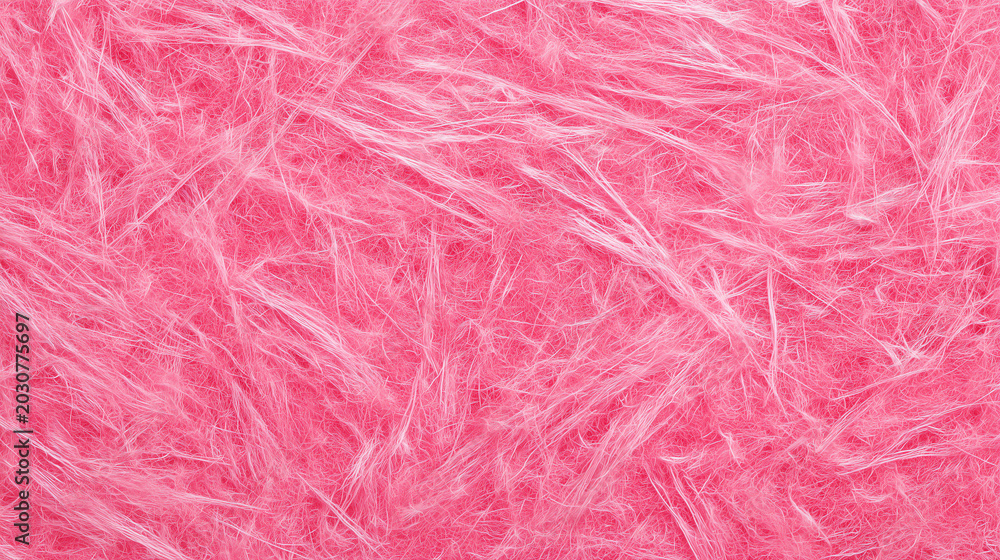 Obraz premium Full frame macro of pink fiberglass insulation showing dense wispy crisscrossing fibers
