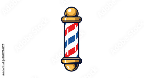 Принти на полотні Classic barber pole illustration isolated on white background