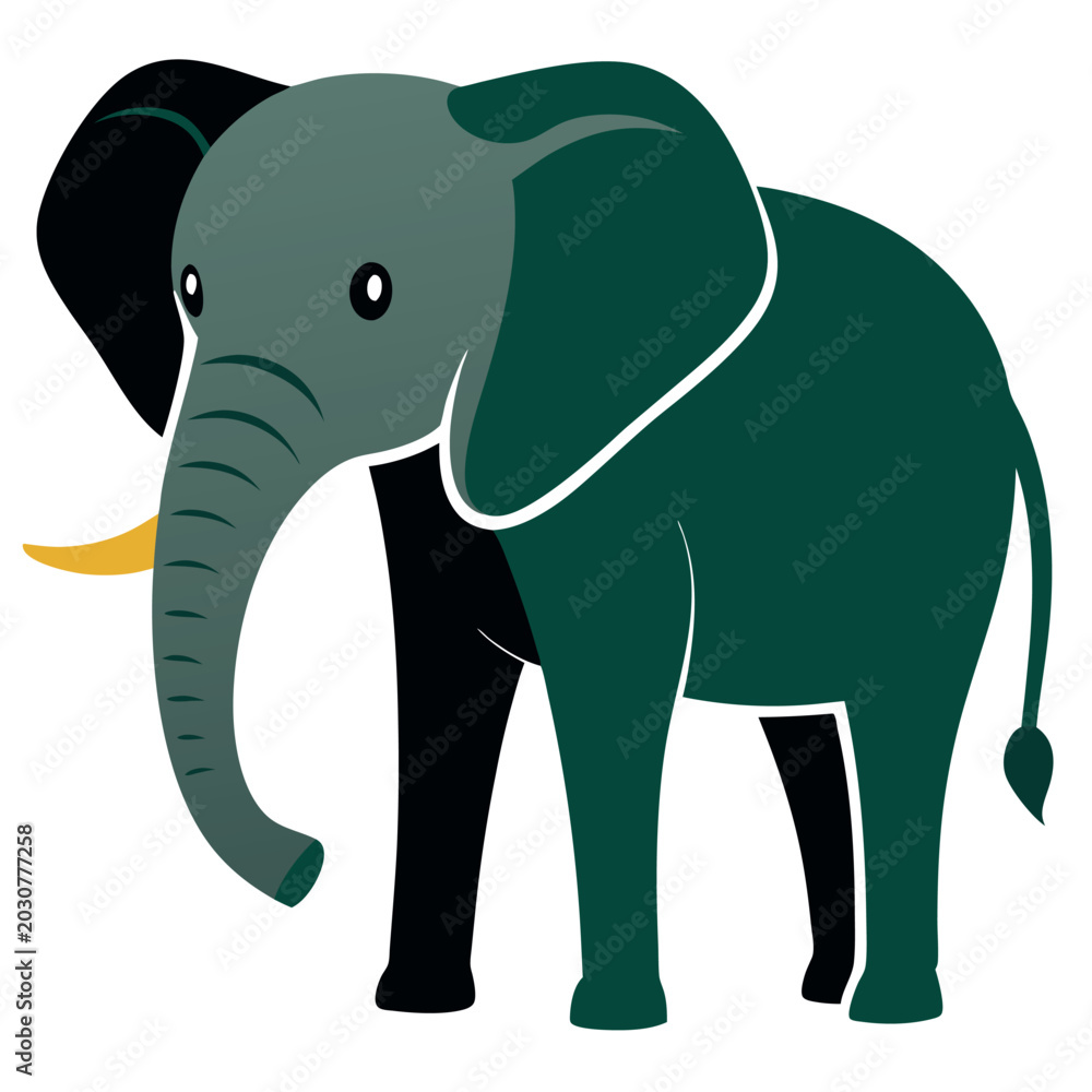 Fototapeta premium Elephant cartoon isolated on white background