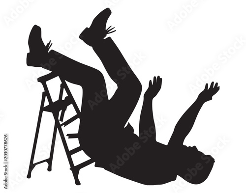 Man Falling Off Ladder Silhouette