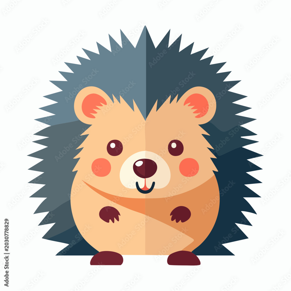 Fototapeta premium Cute Cartoon Hedgehog Illustration