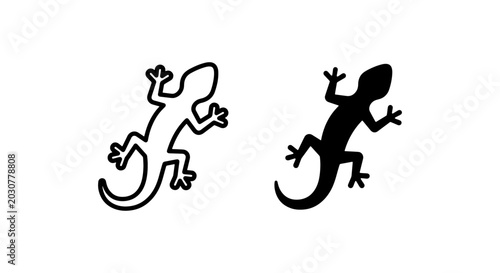 Lizard Icons, Gecko Silhouettes, Reptile Vector Graphics, Animal Symbols