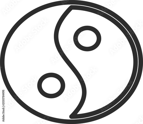 Fotografie Yin Yang Taoism Balance Outline Icon