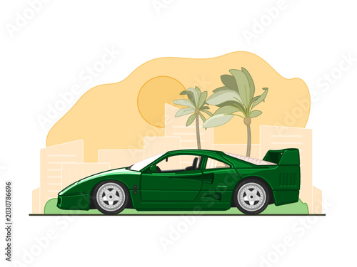 Classic Green Sport Car