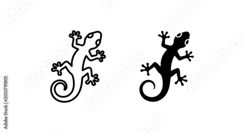 Tableau sur toile Gecko Icons, Lizard Silhouettes, Reptile Vector Art, Animal Graphics