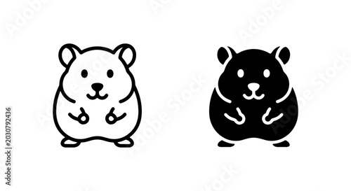 Fotografie Cute Hamster Icons, Pet Rodent Vector Graphics, Adorable Small Animal Art
