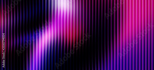 Принти на полотні A modern digital abstract background featuring a series of vertical glowing neon stripes, creating a dynamic gradient transition from warm to cool tones