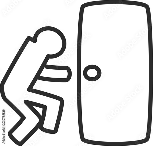 Foto Burglar Breaking Door Burglary Outline Icon