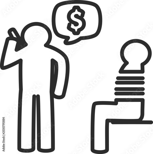 Tableau sur toile Extortion Ransom Kidnapping Crime Outline Icon