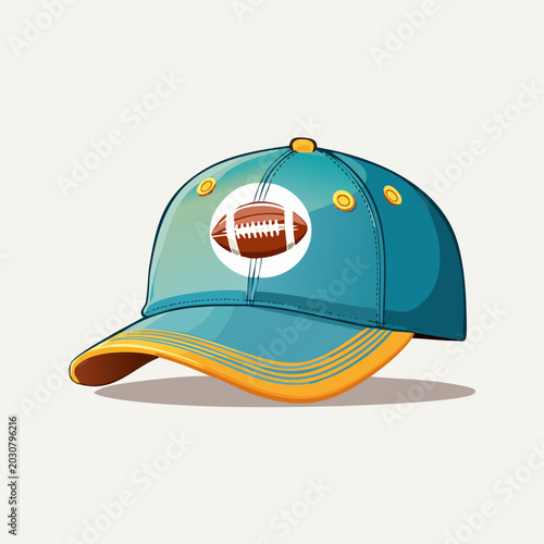 Stylish baseball cap with a football emblem, perfect for sports enthusiasts and casual wear.