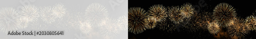 Fotografie golden fireworks line exploding in night sky during festive new year celebration