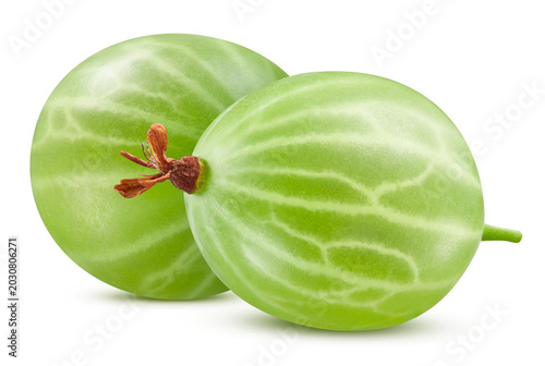 Photos Fresh two juicy ripe gooseberries isolated on transparent background