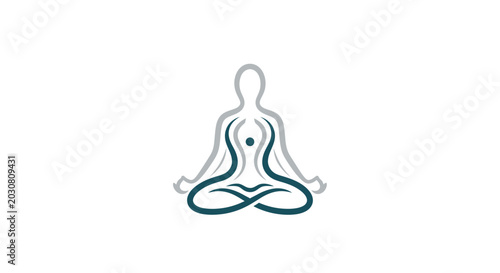 Photos A minimalist graphic illustration of a person sitting in a meditative pose