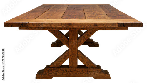 Obraz na płótnie Rustic wooden dining table with trestle base