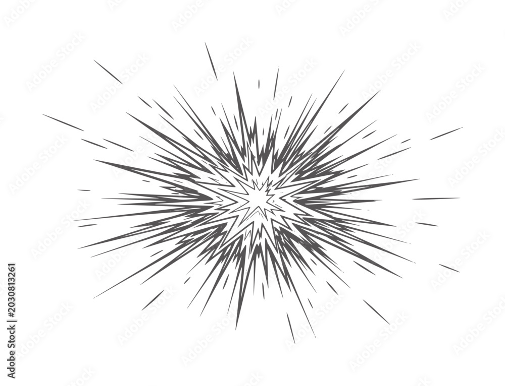 Obraz premium Dark grey starburst explosion white
