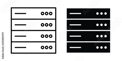 Data center icon solid Icon Design Concept. Line icons