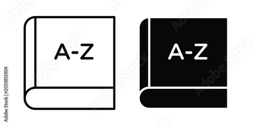 Quadro su tela Dictionaries icon solid Icon Design Concept. Line icons