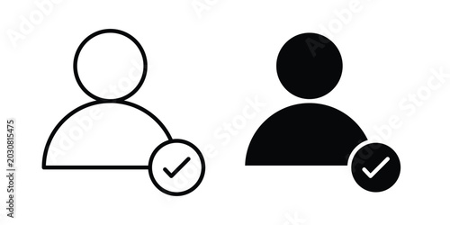 Fotografie Hired icon solid Icon Design Concept. Line icons