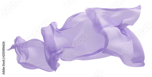Foto Purple sheer fabric flowing in the wind isolated on transparent background with