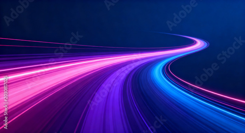 Abstract Swirling Light Streaks of Purple and Pink Illustrating Speed and Movement