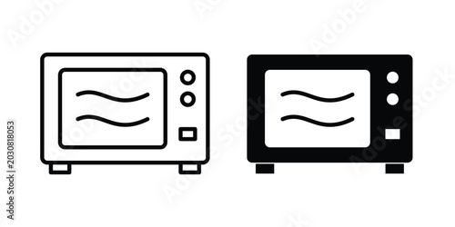 Fotografija Microwave oven icon solid Icon Design Concept. Line icons