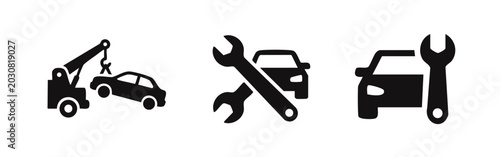Obraz na płótnie Car Repair and Towing Service Icons