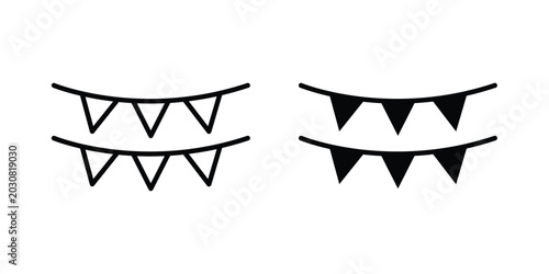 Bild auf Leinwand Party flag icon solid Icon Design Concept. Line icons