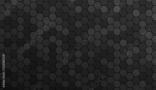Photos Three dimensional hex tile grid, geometric pattern, black.