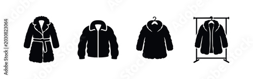 Obraz na płótnie Winter coats and jackets icons