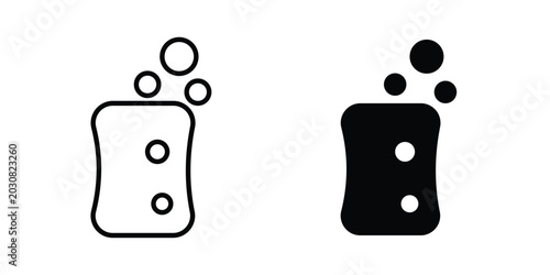 Tableau sur toile Soap with bubbles icon solid Icon Design Concept. Line icons