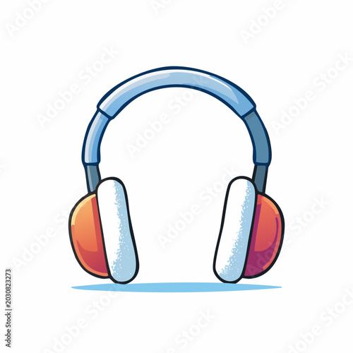 Cartoon Headphones - A Colorful Audio Accessory Illustration.