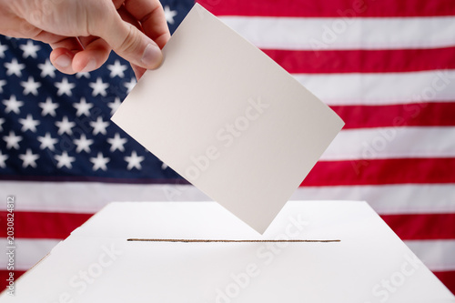 Midterm Congress Election 2026 Ballot Box With American Flag