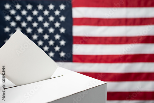 Midterm Congress Election 2026 Ballot Box With American Flag